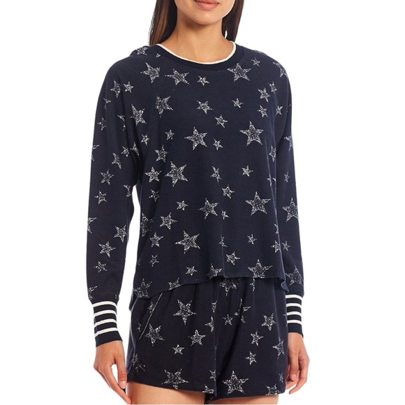 Splendid Heritage Star Graphics 2pc Shorts Set Sz XS Navy French Terry - Picture 2 of 11